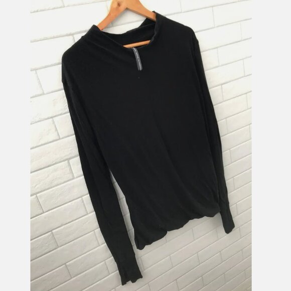 MASAHIKO MARUYAMA Mens Self-Lined Layer Black Sweater Knit Jersey Shirt, Size M - Picture 3 of 16